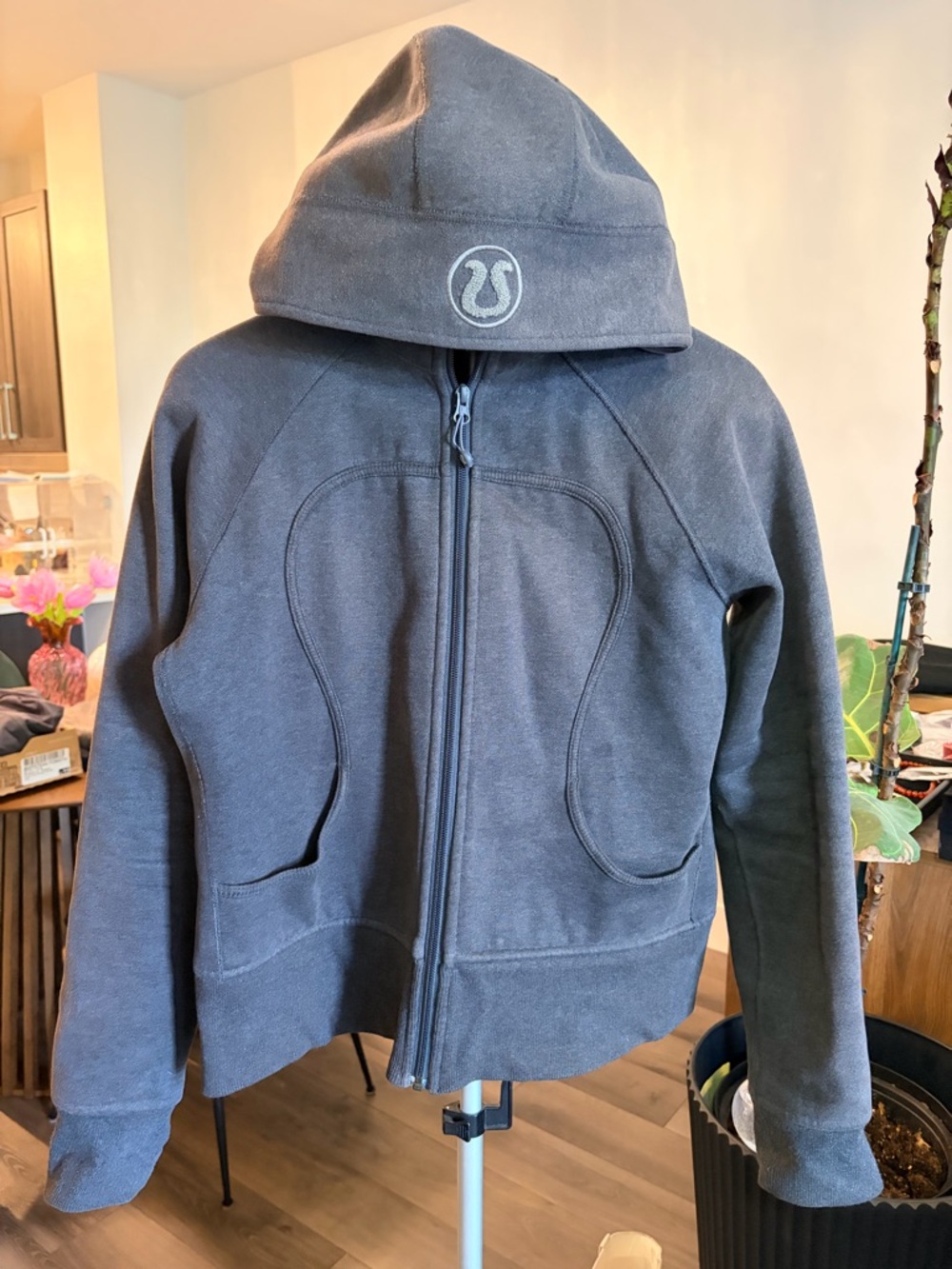 lululemon vintage Black and Heather Gray Hoodie with Interior Label